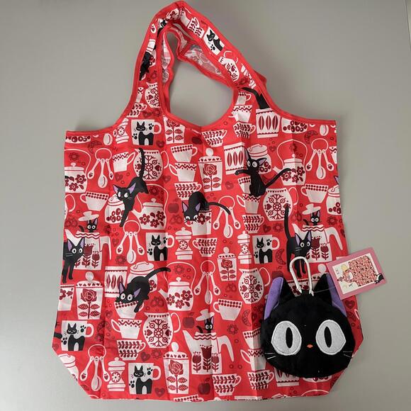 Handbags - Kiki Delivery Cat Jiji Ghibli Studio Foldable Shopping Bag with Charm Purse NWT